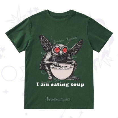 Purplehecate Mothman Eating Soup T-Shirt