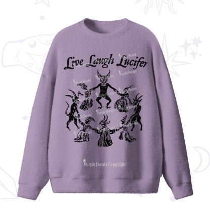 Purplehecate Live Laugh Lucifer Fuzzy Ugly Sweater