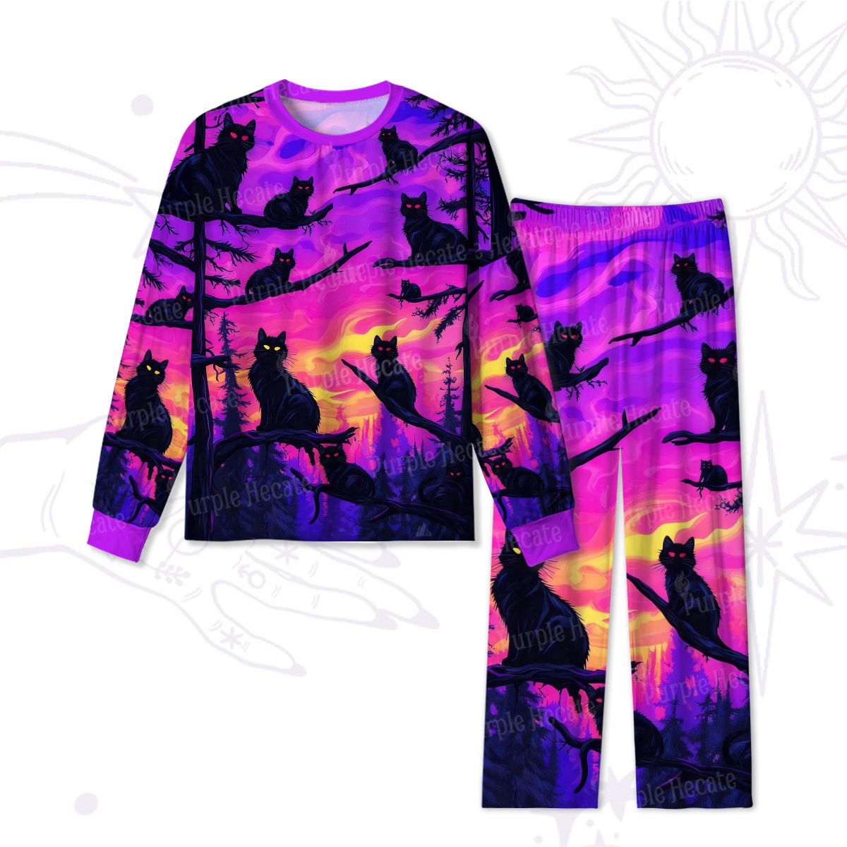 Purplehecate Twilight Forest Guardian Cat Pajamas