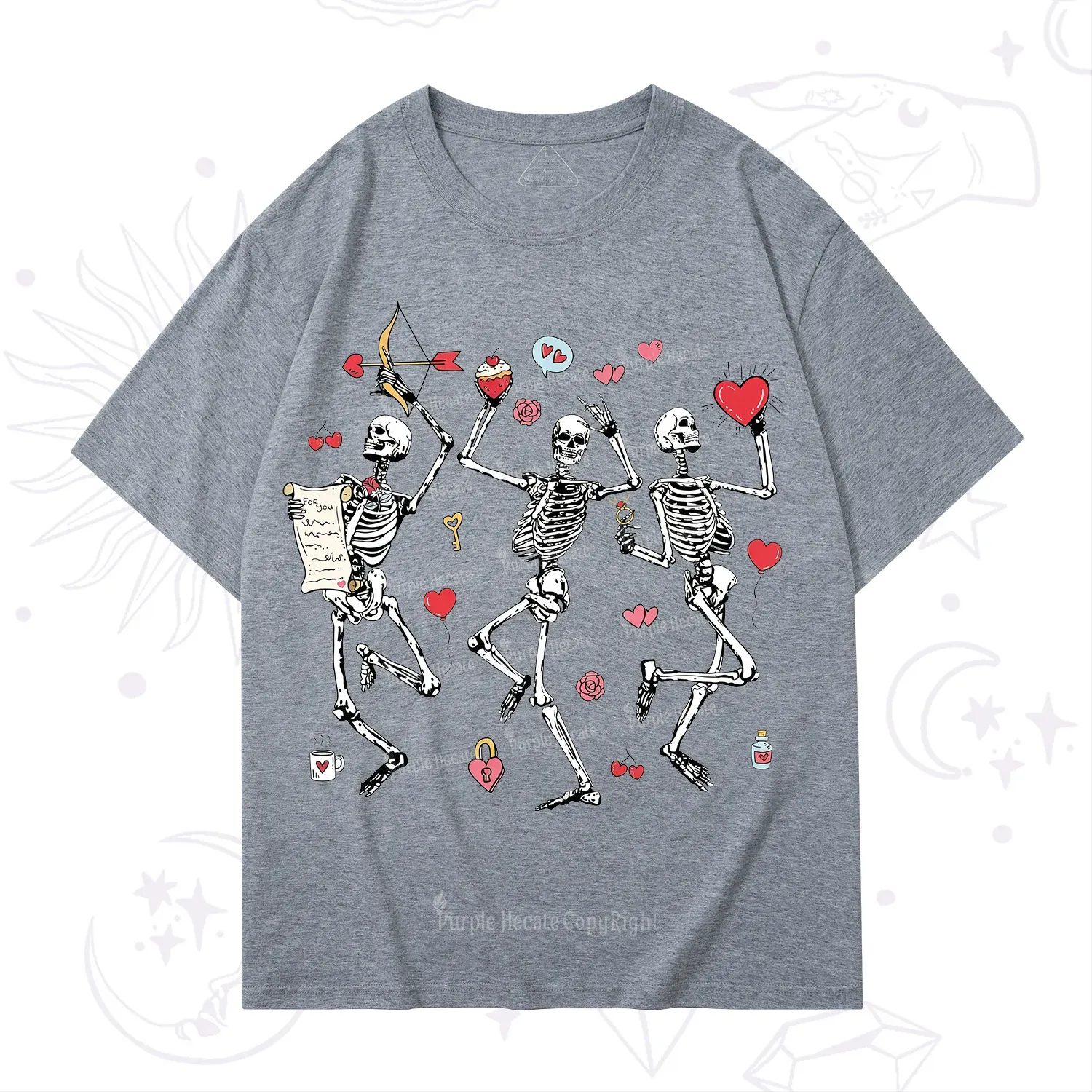 Purplehecate Skeleton Dancing Valentine T-Shirt