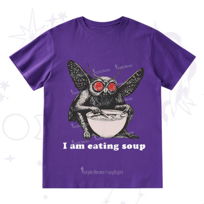 Purplehecate Mothman Eating Soup T-Shirt
