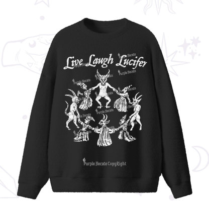 Purplehecate Live Laugh Lucifer Fuzzy Ugly Sweater