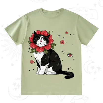 Purplehecate Cat in Flower Crown T-Shirt