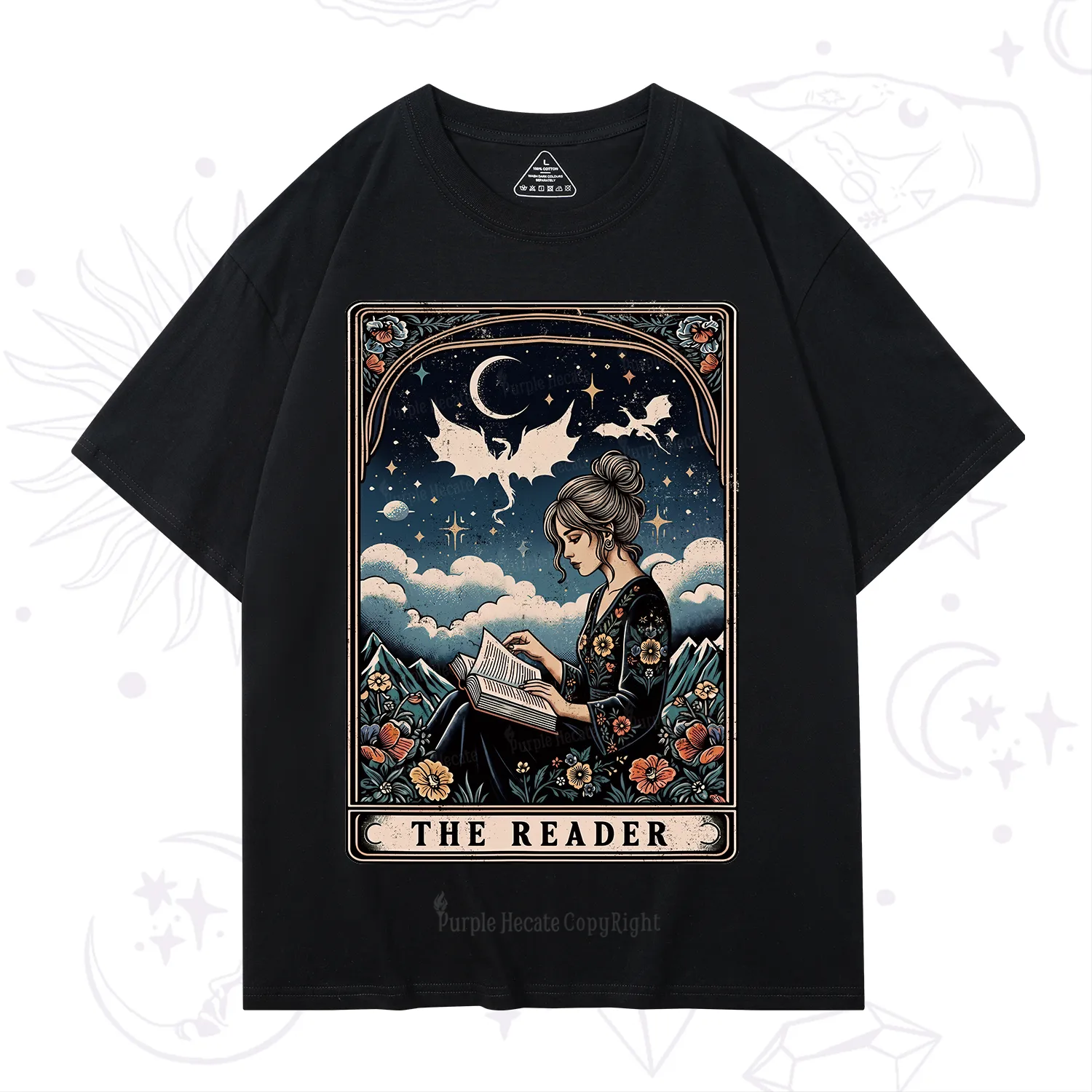 Purplehecate The Reader Tarot Mystic Night T-Shirt