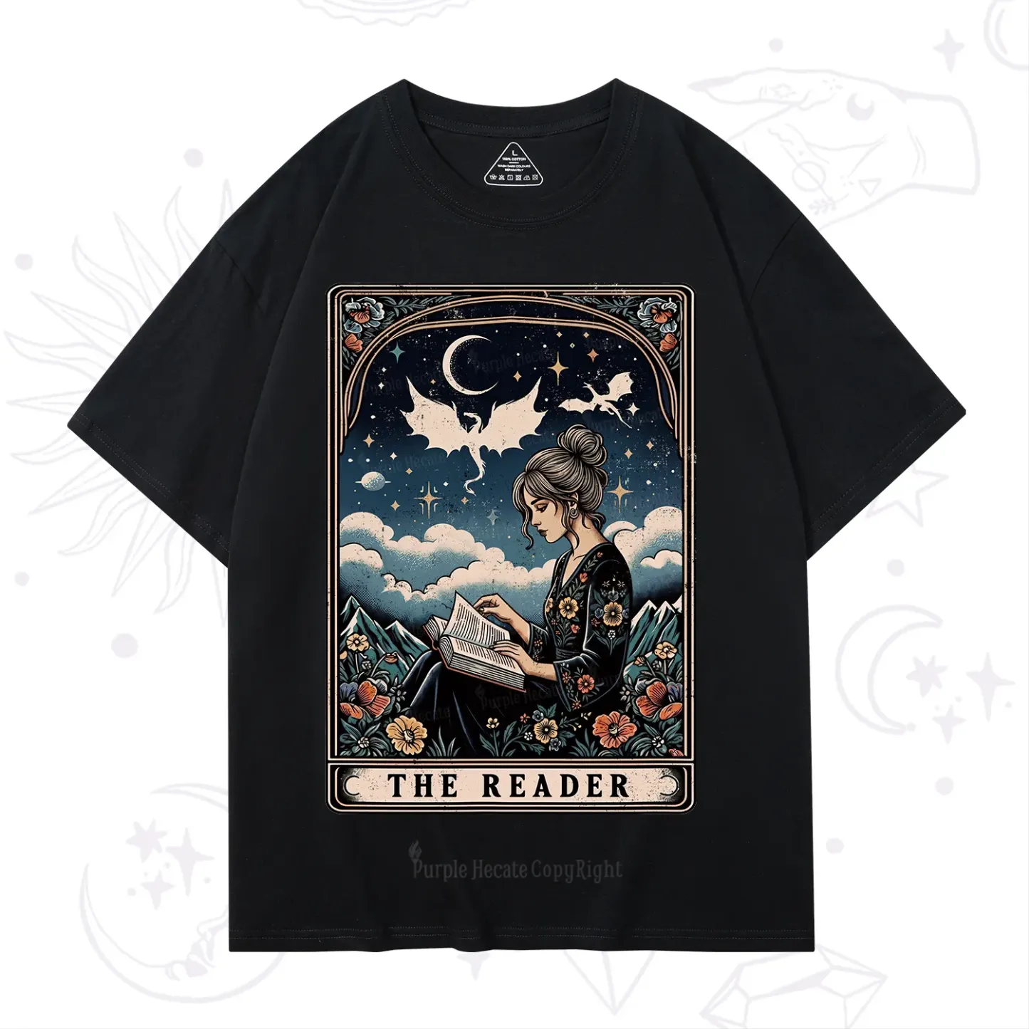 Purplehecate The Reader Tarot Mystic Night T-Shirt