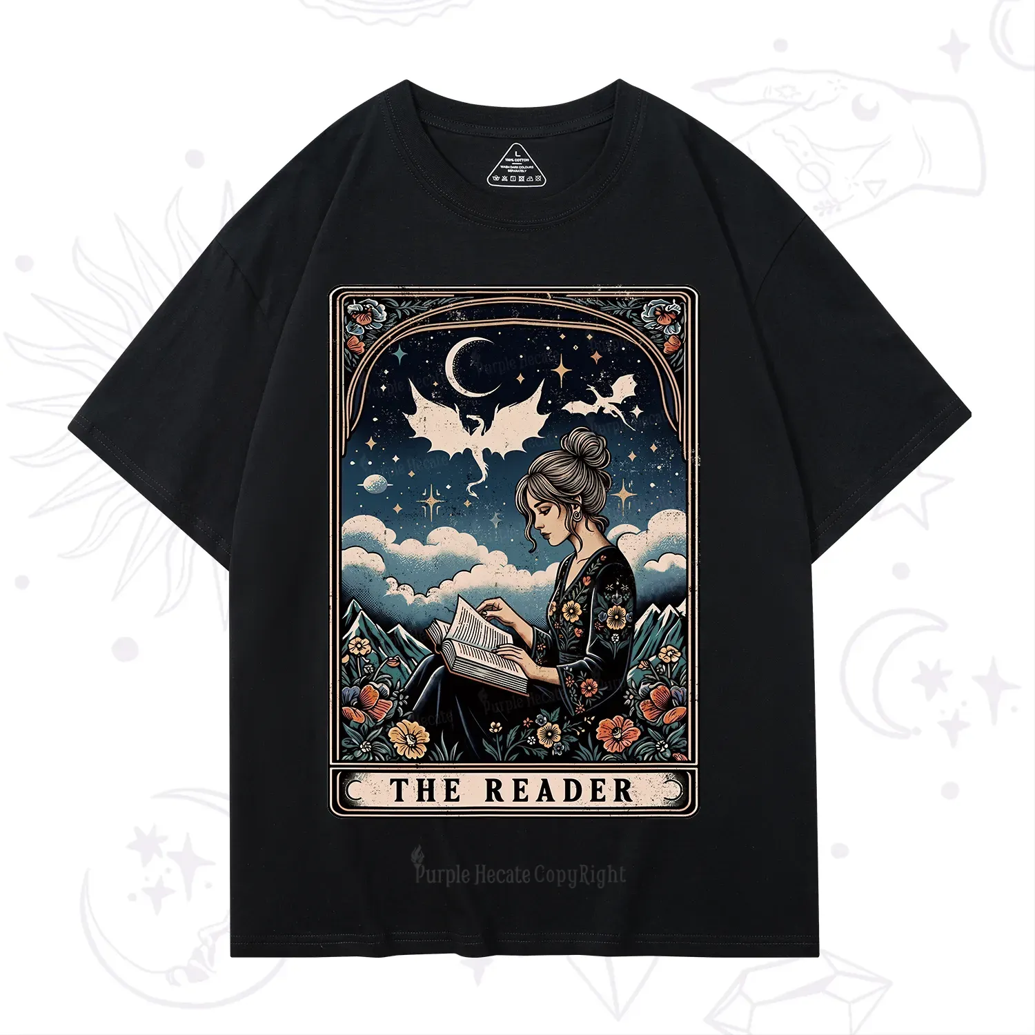 Purplehecate The Reader Tarot Mystic Night T-Shirt