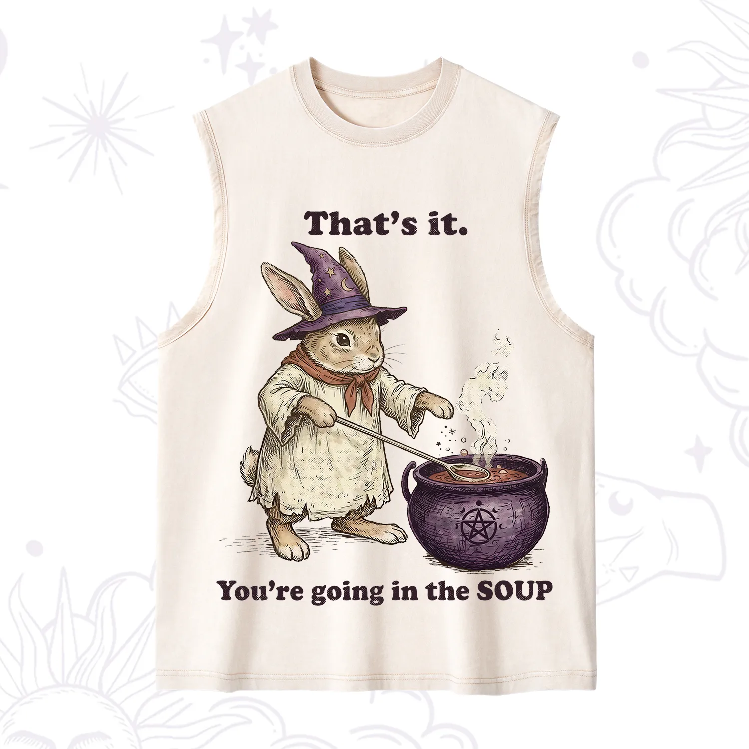 Purplehecate That's It You're Going in the Soup Witch Bunny Washed Tank