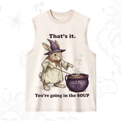 Purplehecate That's It You're Going in the Soup Witch Bunny Washed Tank