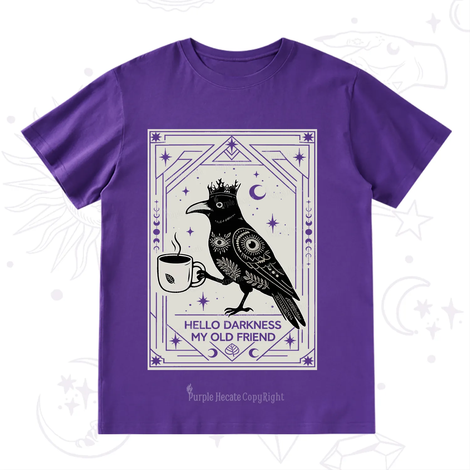 Purplehecate Hello Darkness My Old Friend Crow T-Shirt