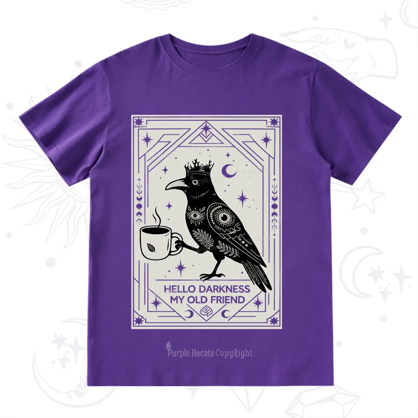 Purplehecate Hello Darkness My Old Friend Crow T-Shirt