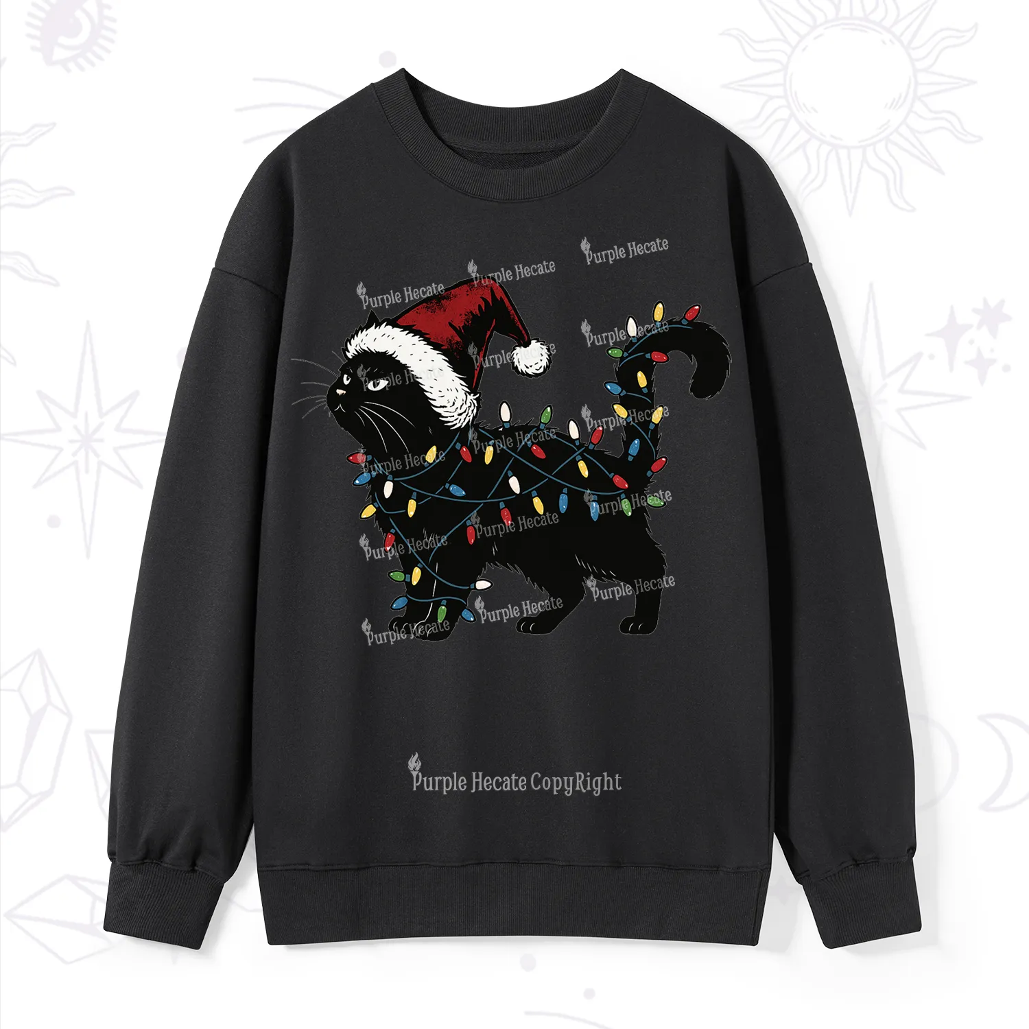 Purplehecate Cute Cat Christmas Sweatshirt