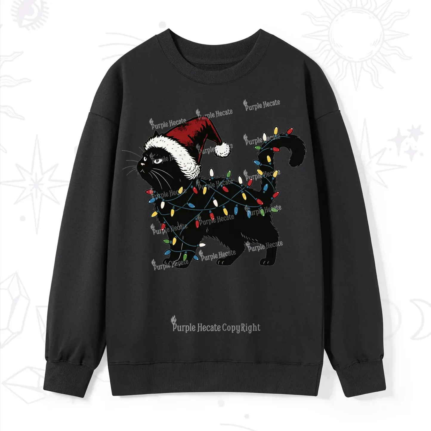 Purplehecate Cute Cat Christmas Sweatshirt