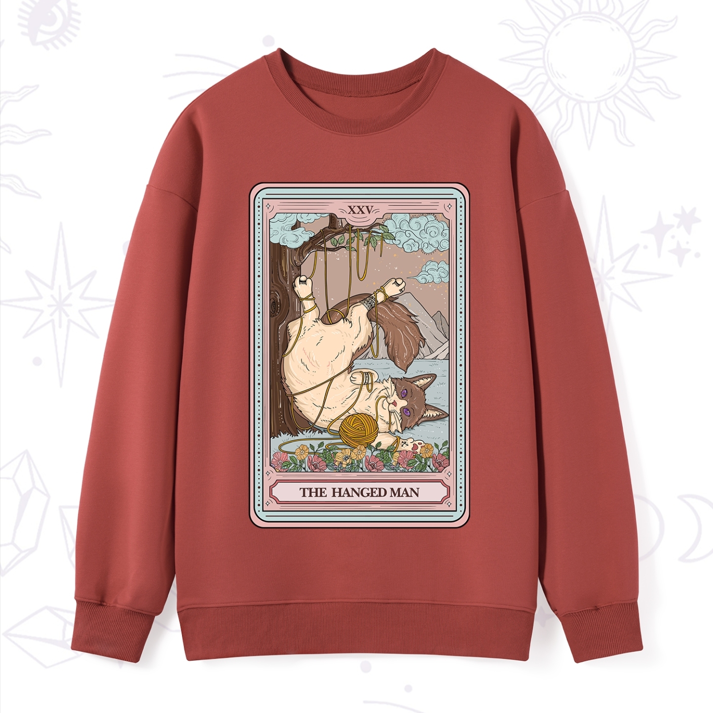 Purplehecate The Hanged Man Tarot Cat Sweatshirt