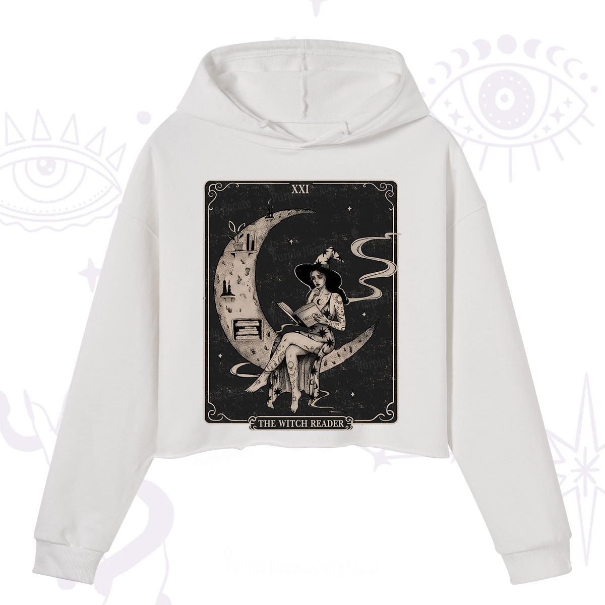 Purplehecate The Witch Reader Crop Hoodie