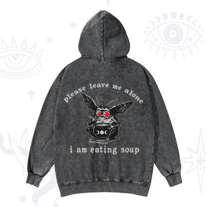 Purplehecate Mothman Eating Soup Washed Hoodie
