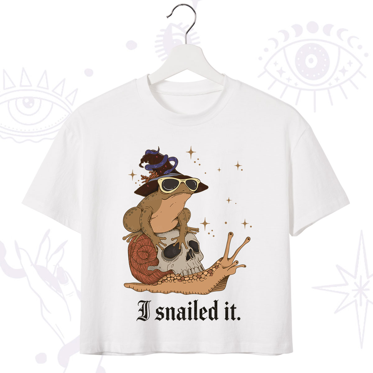 Purplehecate I Snailed It Crop T-Shirt