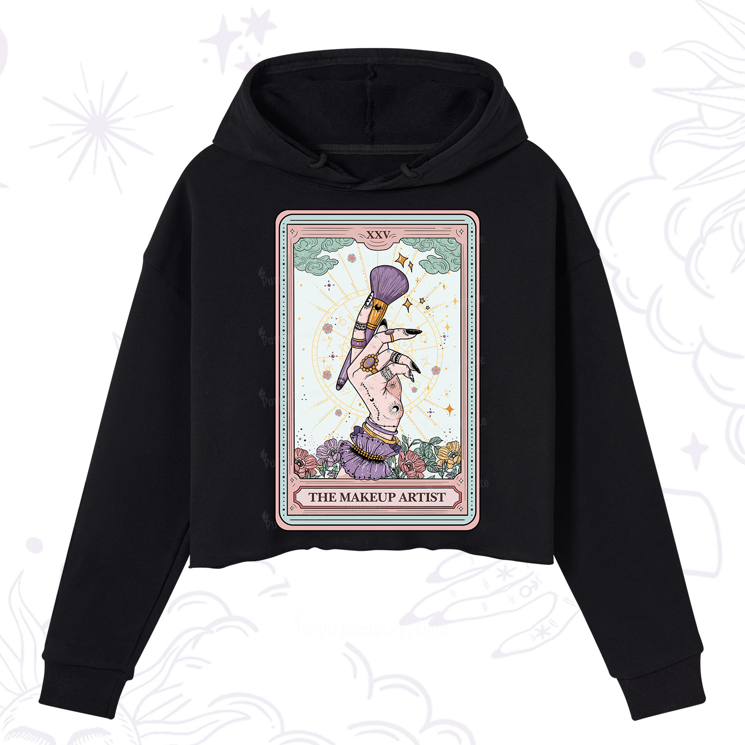 Purplehecate The Makeup Artist Tarot Crop Hoodie