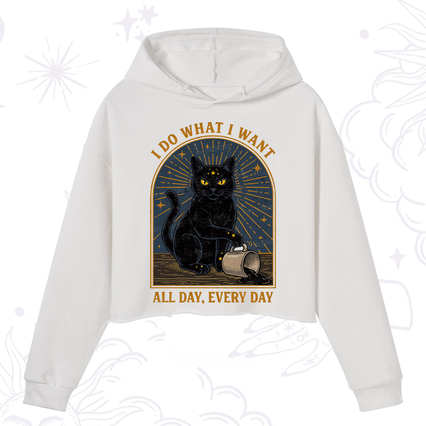Purplehecate I Do What I What All Day Crop Hoodie