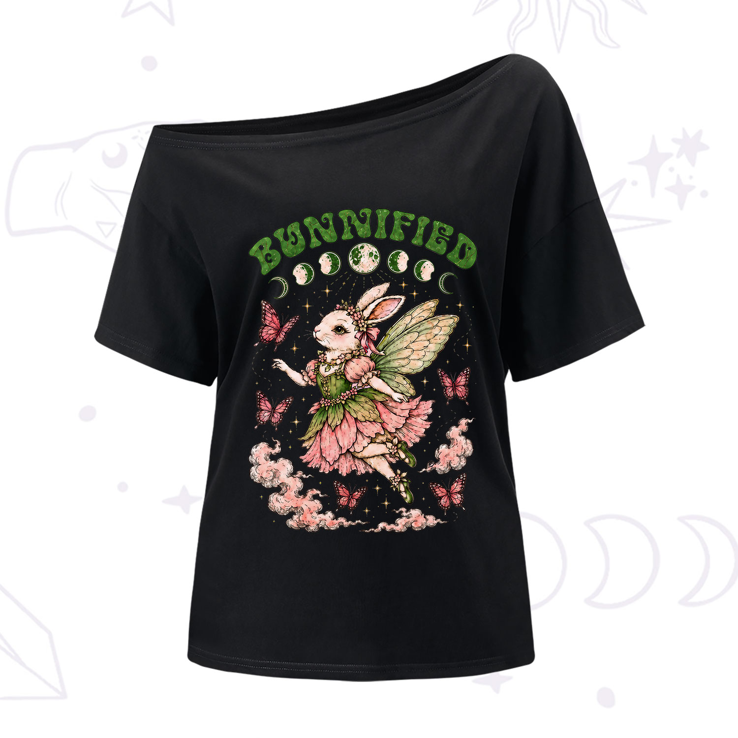 Purplehecate Bunnified Fairy Bunny One Shoulder T-Shirt