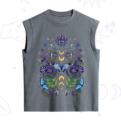 Purplehecate Moon Moth Witchery Vintage Washed Tank