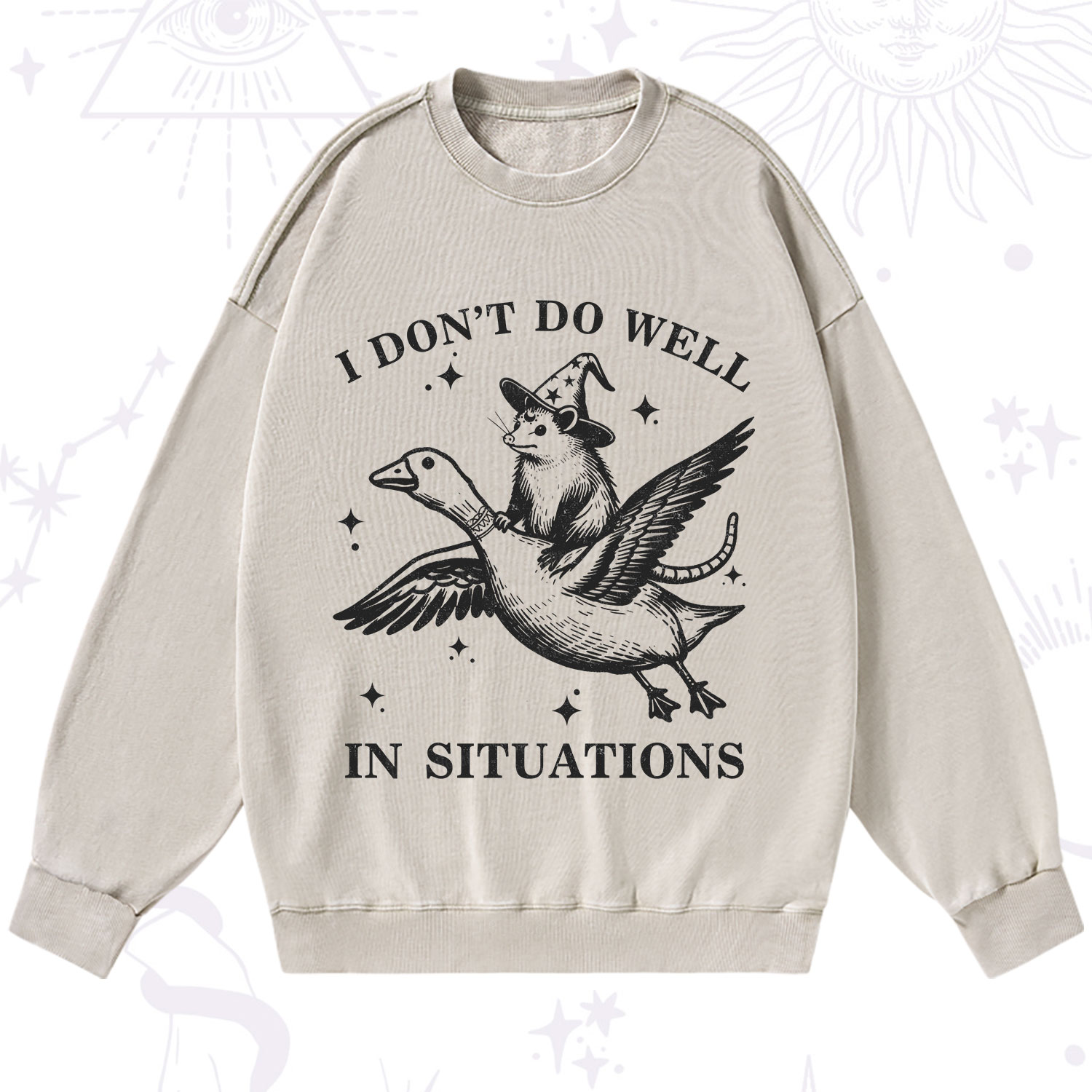 Purplehecate I Don't Do Well In Situations Washed Sweatshirt