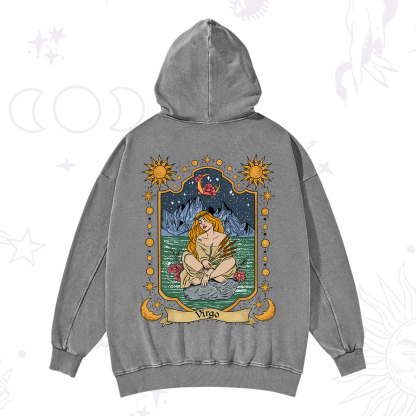 Purplehecate Virgo Zodiac Washed Hoodie
