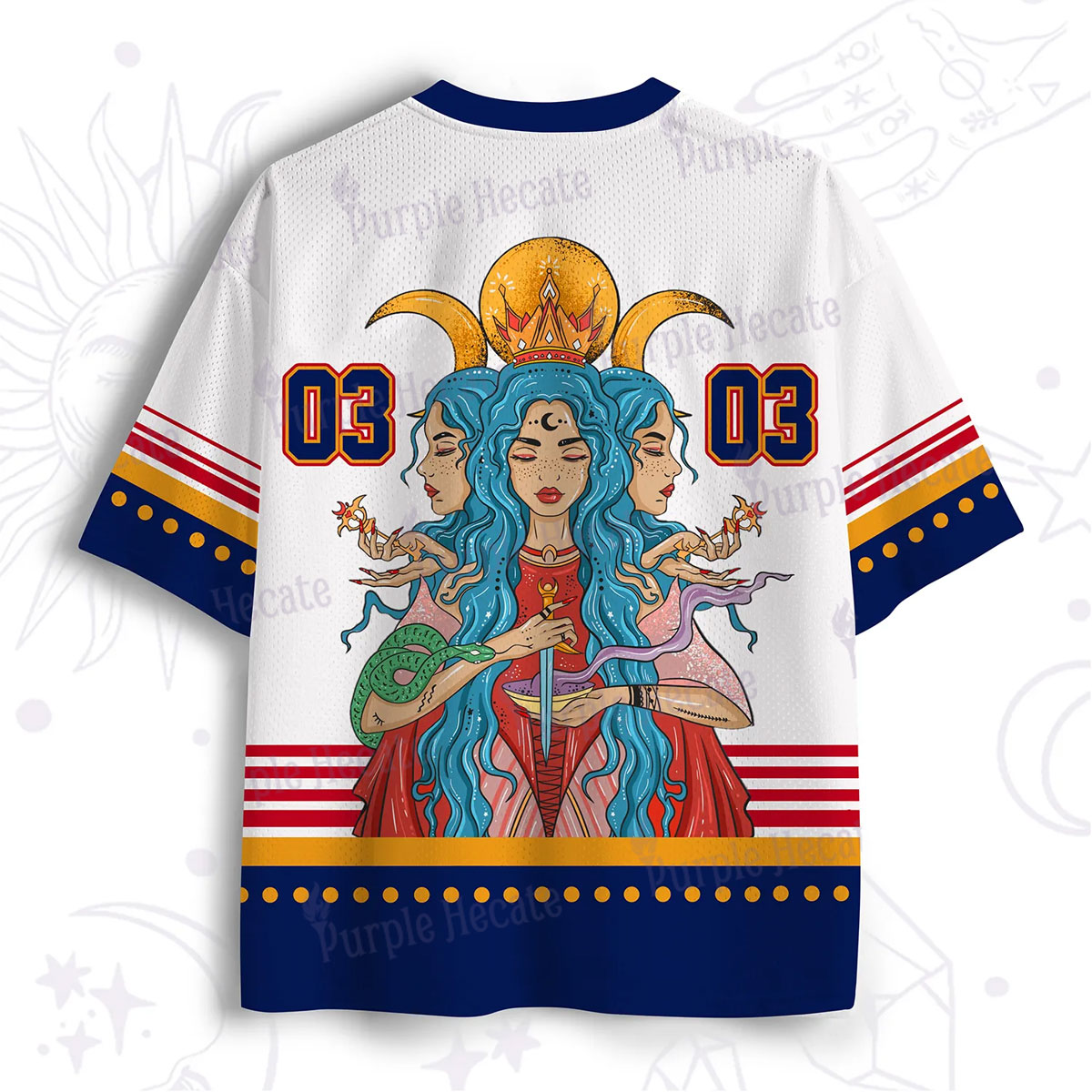 Purplehecate Triple Moon Goddess Hecate Mesh Jersey