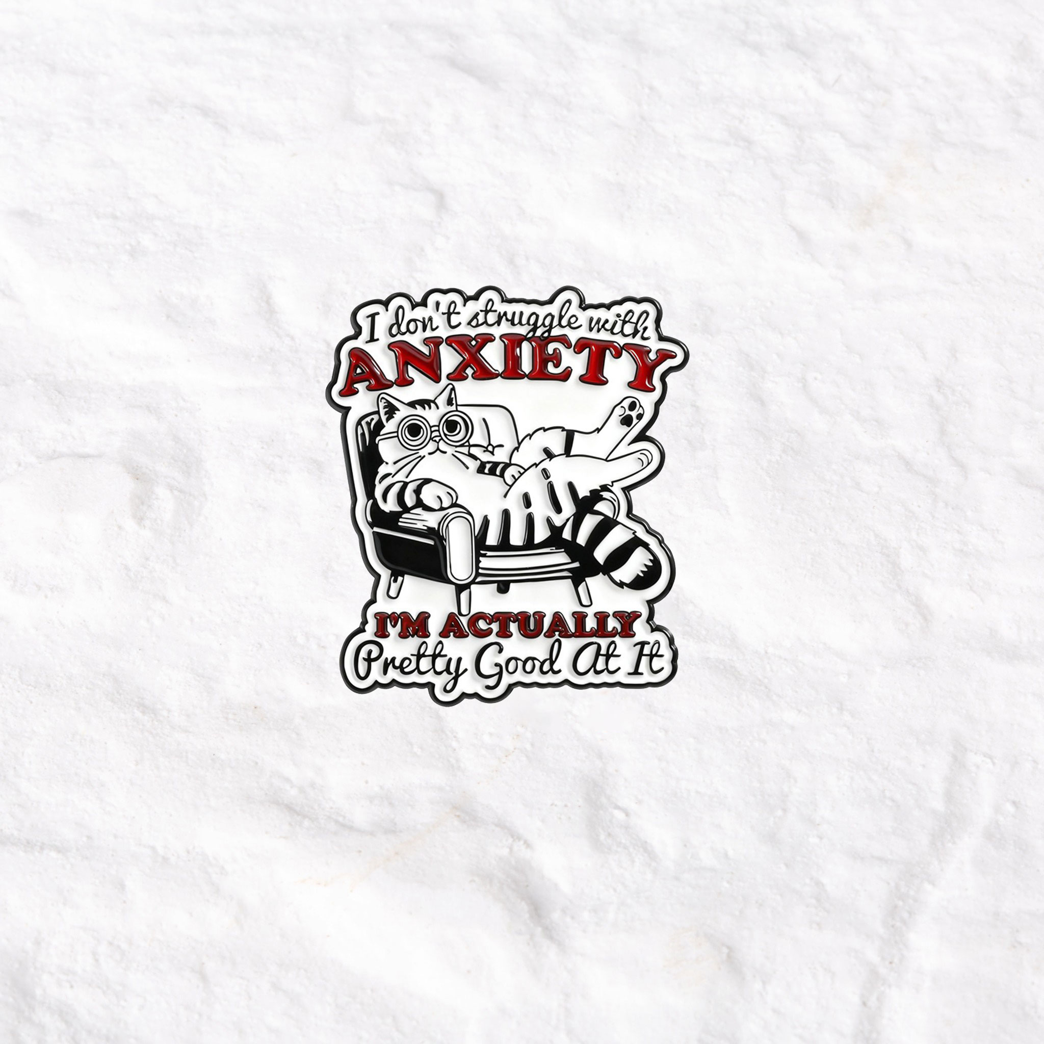 Purplehecate Funny Anxiety Cat Pin