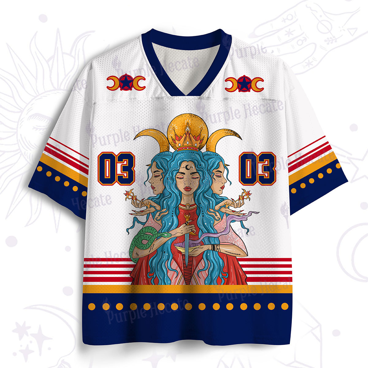 Purplehecate Triple Moon Goddess Hecate Mesh Jersey