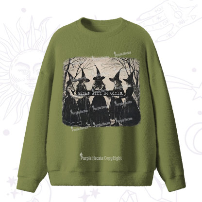 Purplehecate Girls Will Be Girls Witch Fuzzy Ugly Sweater