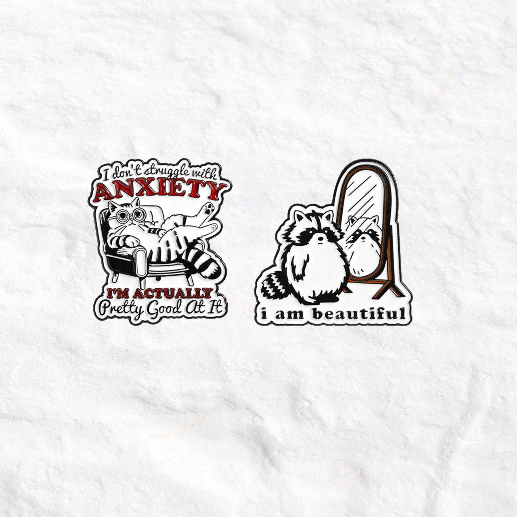 Purplehecate Funny Anxiety Cat Pin