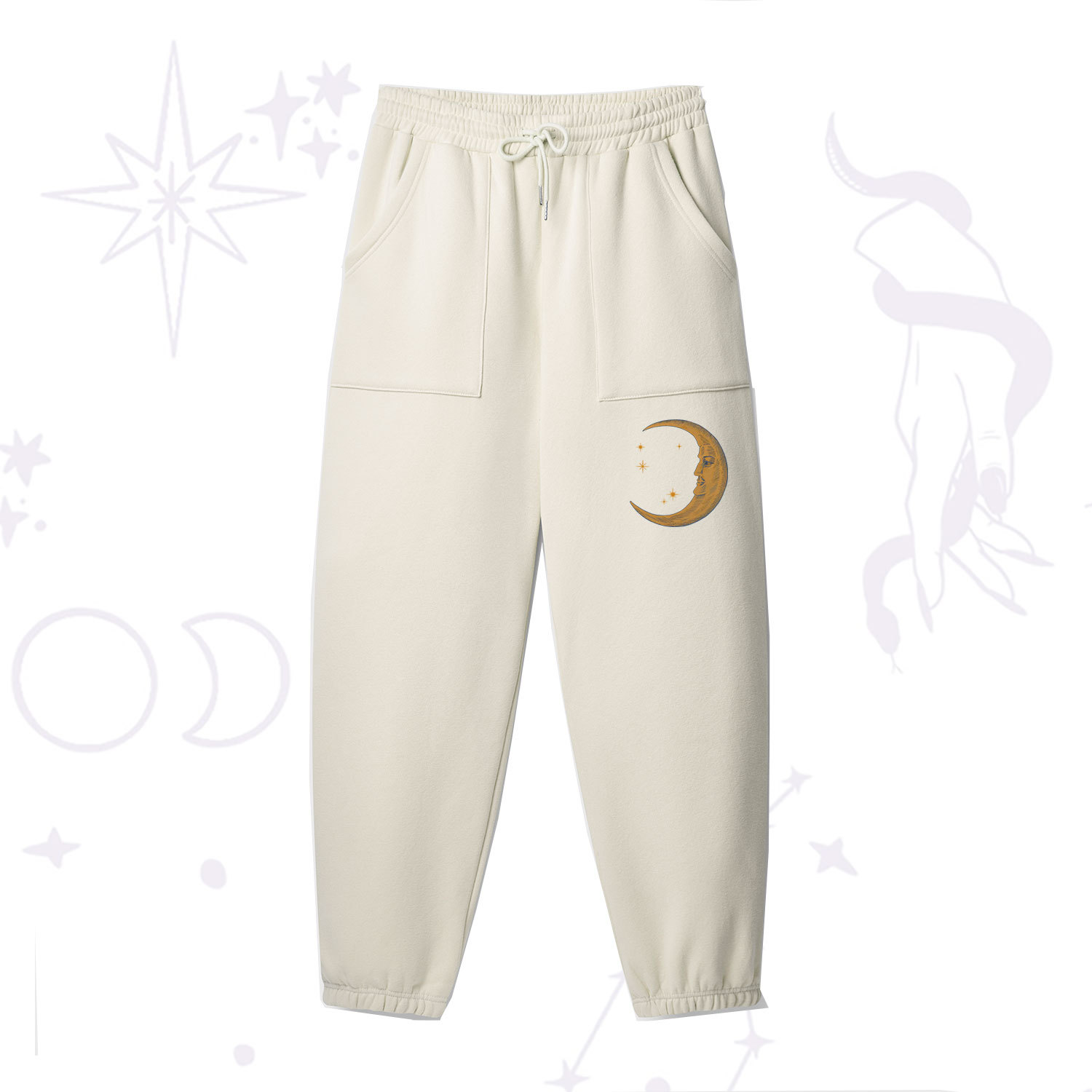 Purplehecate Celestial Moon Fleece Sweatpants
