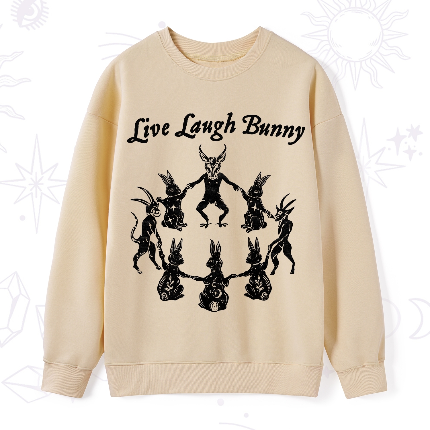 Purplehecate Live Laugh Bunny Sweatshirt