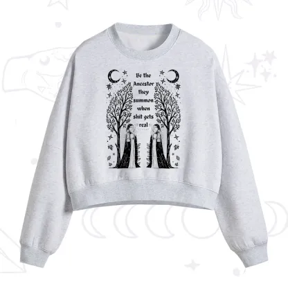 Purplehecate Be The Ancestor They Summon When Shit Gets Real Fleece Cropped Sweatshirt