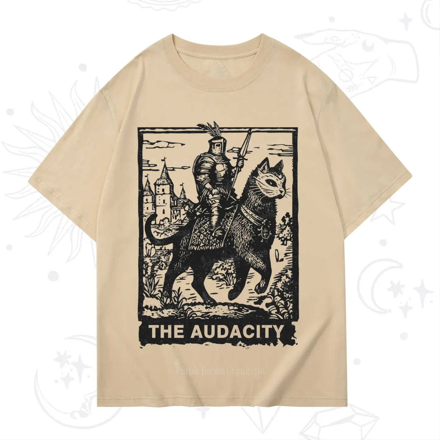 Purplehecate The Audacity Knight Cat T-Shirt