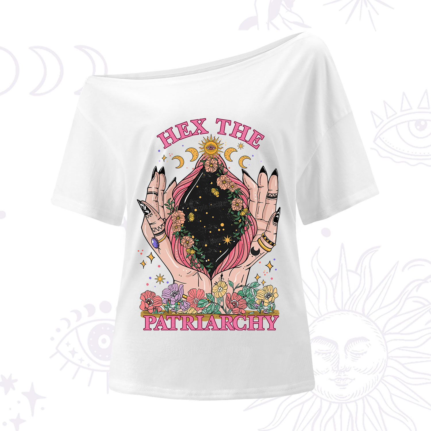 Purplehecate Hex The Patriarchy One Shoulder T-Shirt