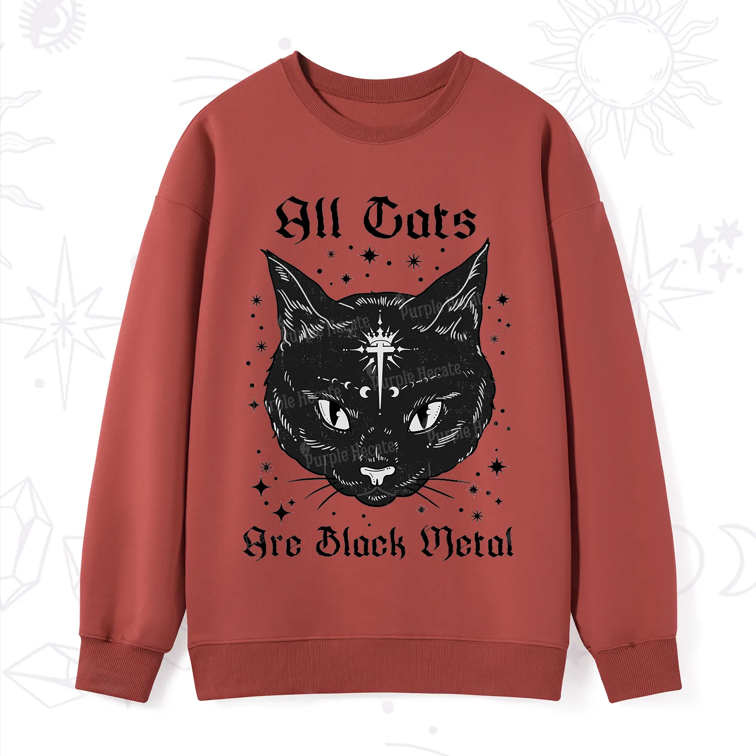 Purplehecate All Cats Are Black Metal Sweatshirt
