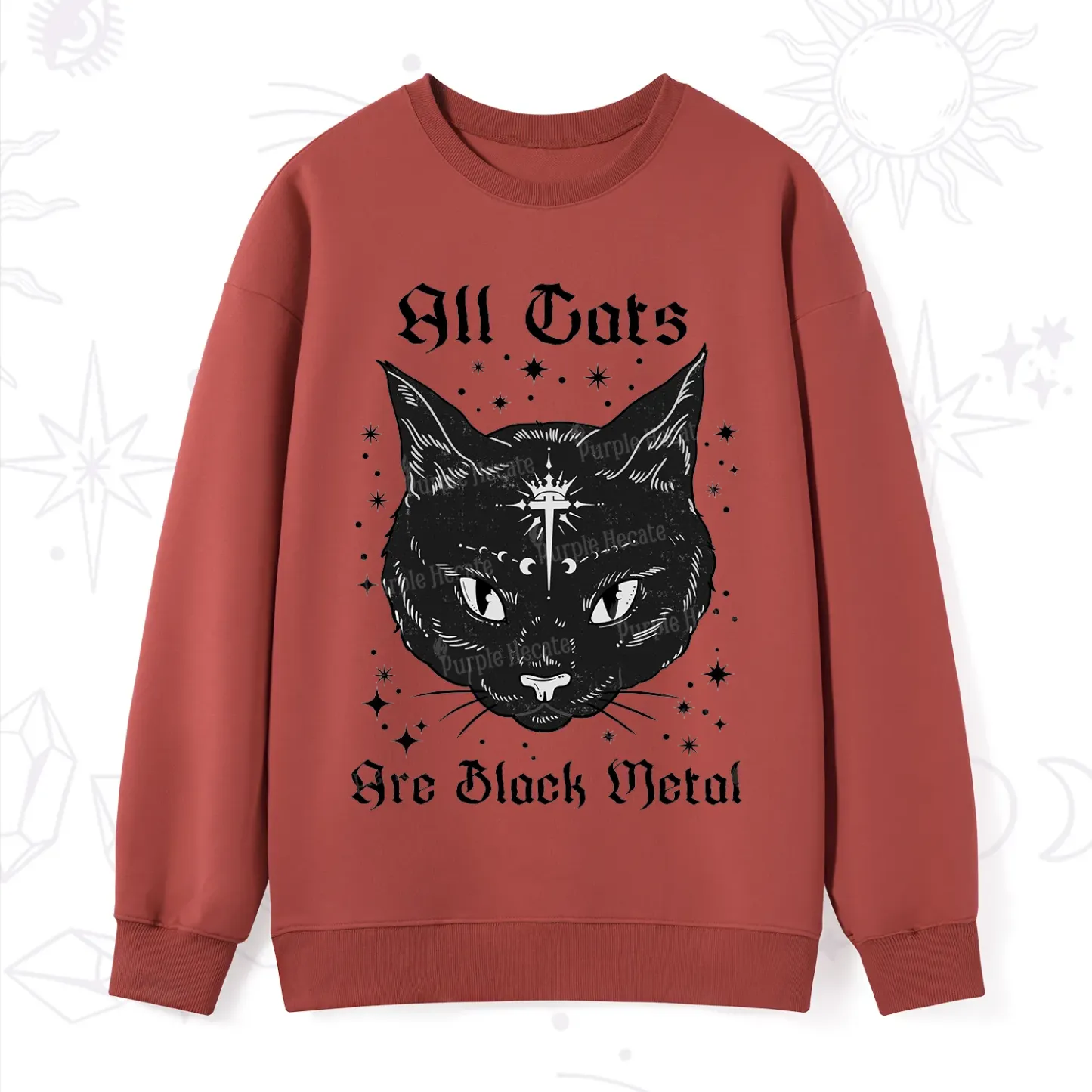 Purplehecate All Cats Are Black Metal Sweatshirt