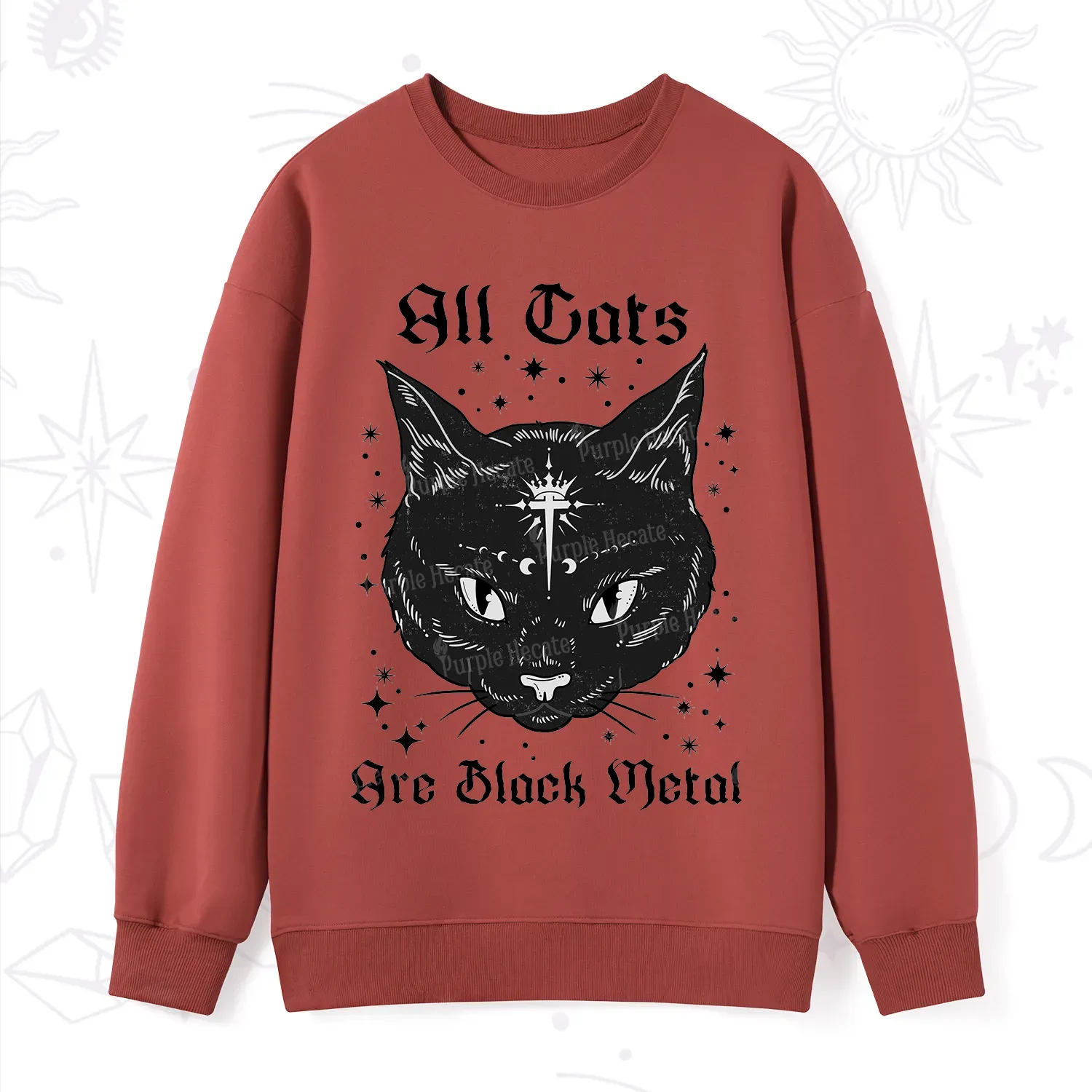 Purplehecate All Cats Are Black Metal Sweatshirt