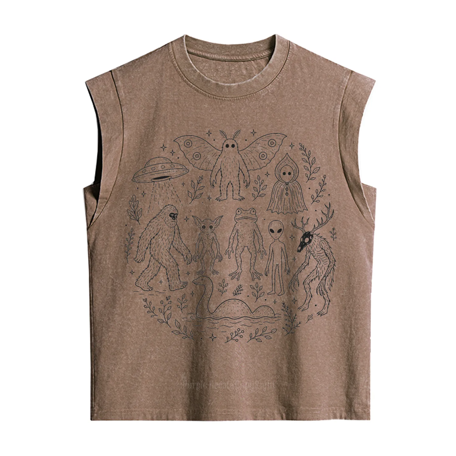 Purplehecate Respect the Locals Cryptid Vintage Washed Tank
