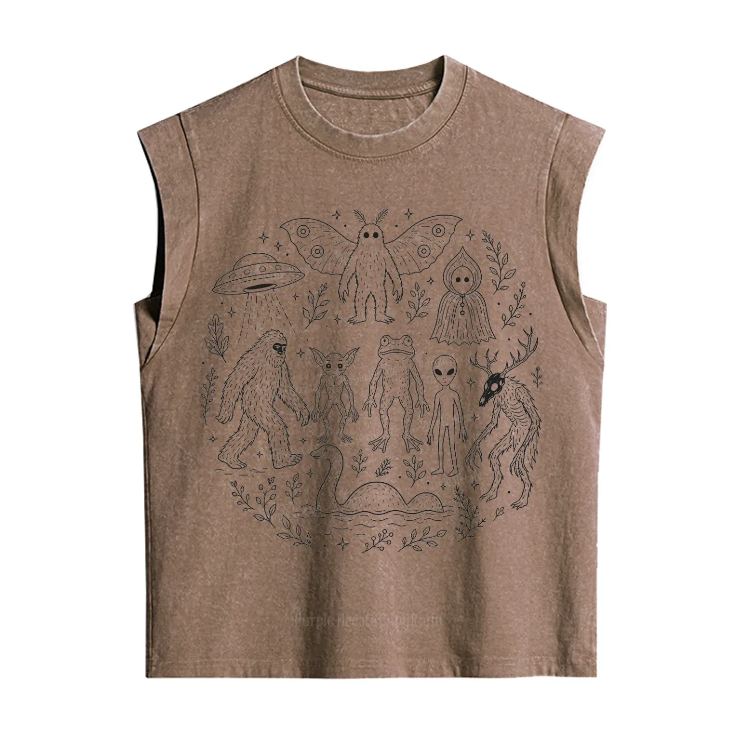 Purplehecate Respect the Locals Cryptid Vintage Washed Tank