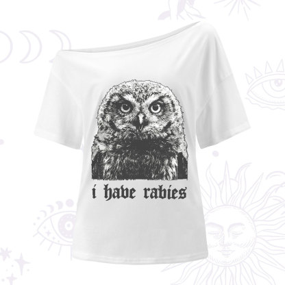 Purplehecate I Have Rabies Owl One Shoulder T-Shirt
