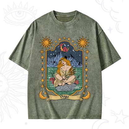Purplehecate Virgo Zodiac Washed T-Shirt
