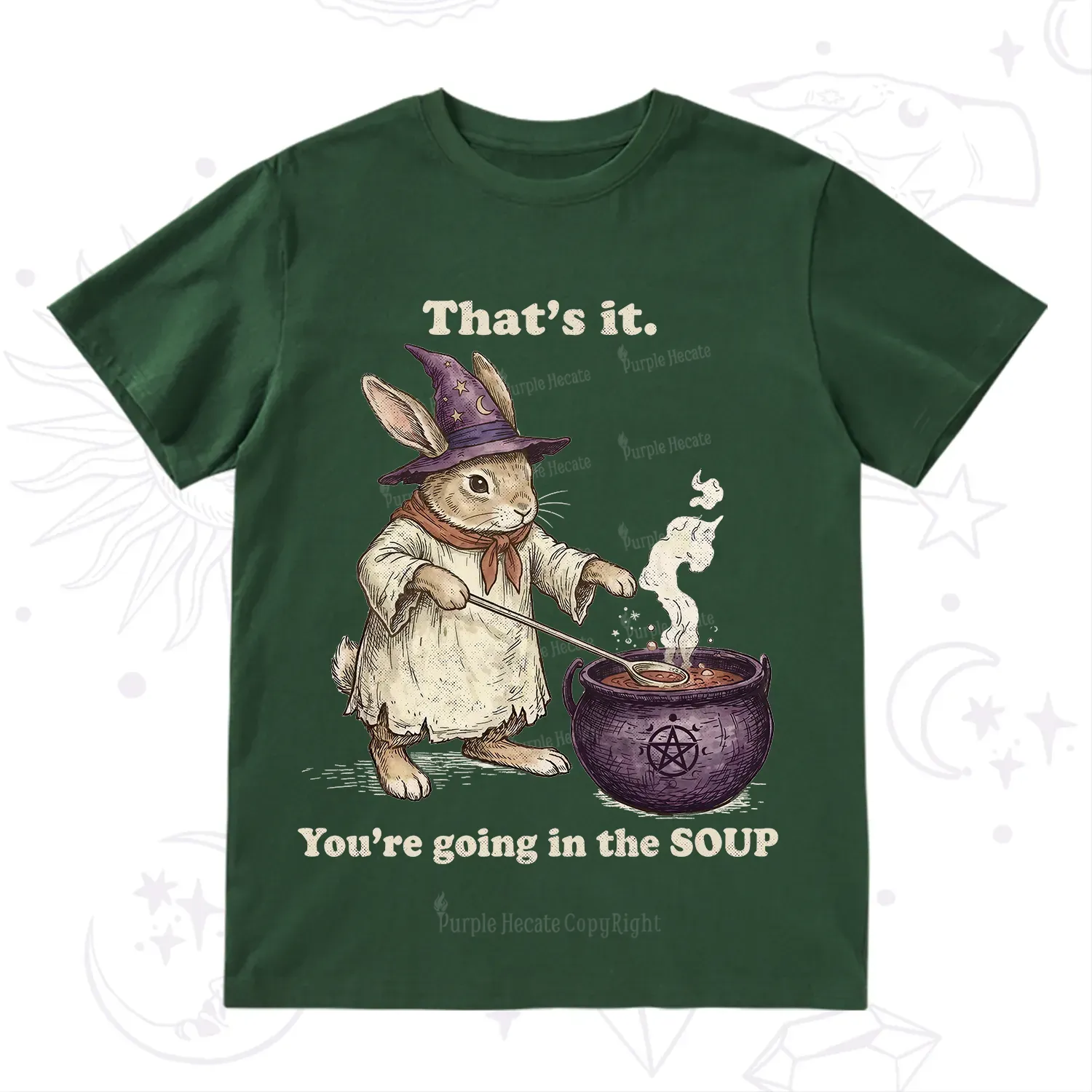 Purplehecate That's It You're Going in the Soup Witch Bunny T-Shirt