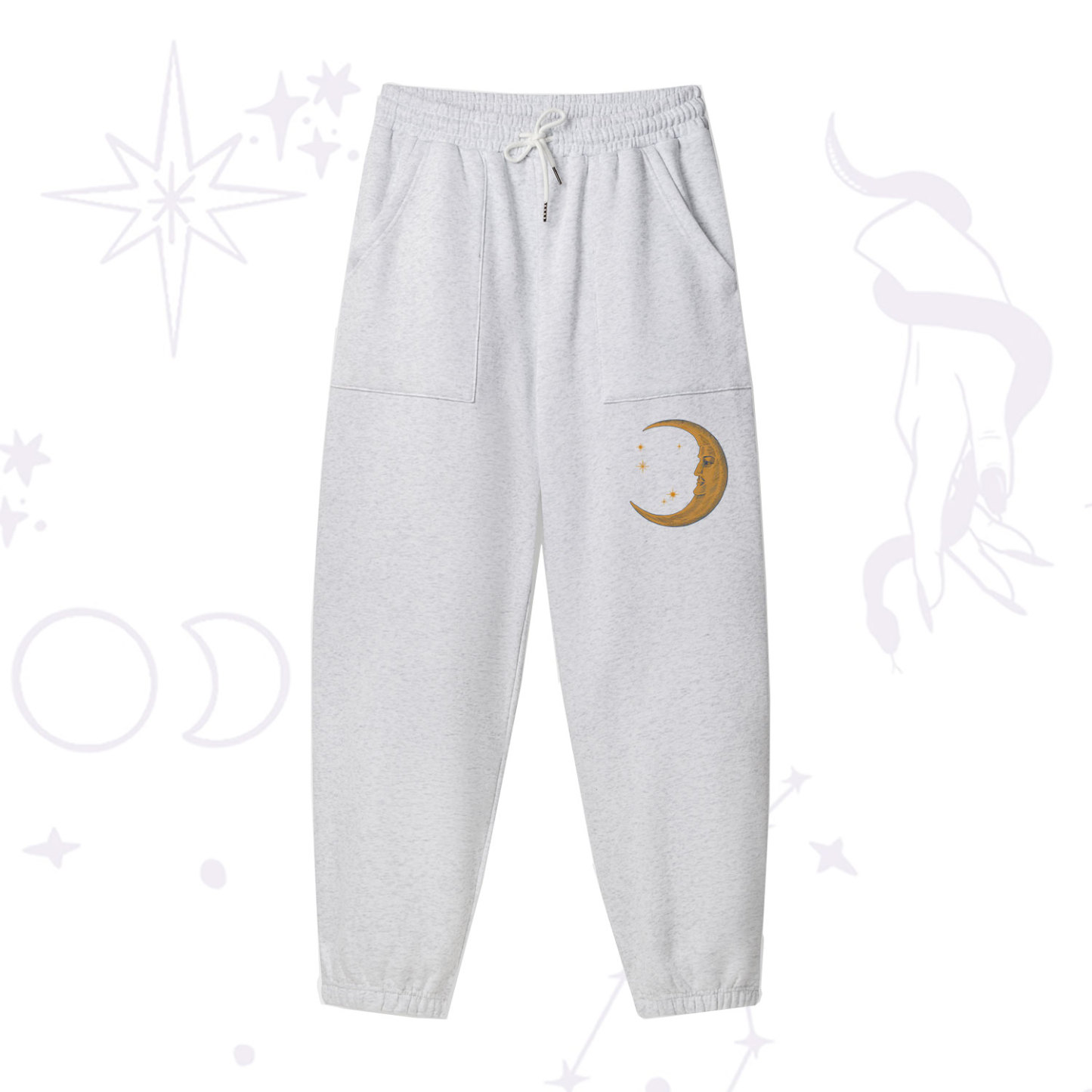 Purplehecate Celestial Moon Fleece Sweatpants