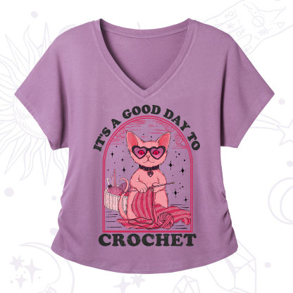 Purplehecate It's A Good Day To Crochet V-Neck T-Shirt