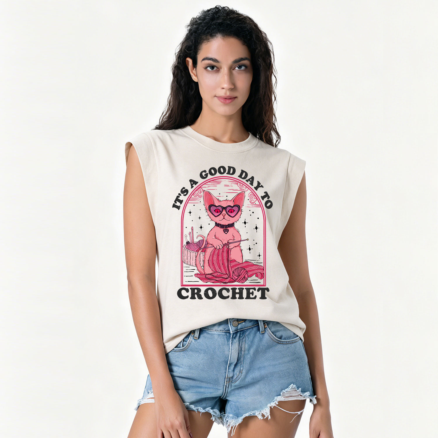 Purplehecate It's A Good Day To Crochet Vintage Washed Tank