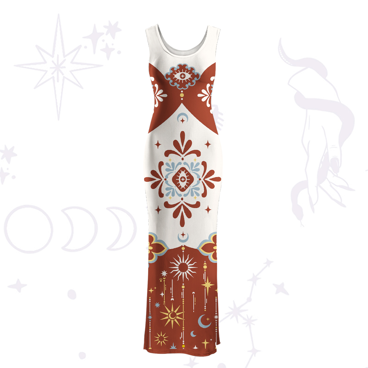 Purplehecate Celestial Oracle Maxi Tank Beachwear Dress