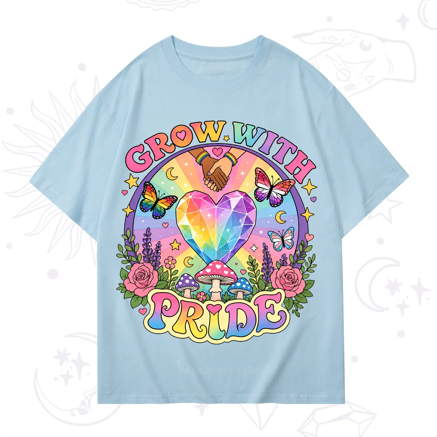 Purplehecate Grow With Pride Rainbow Heart T-Shirt