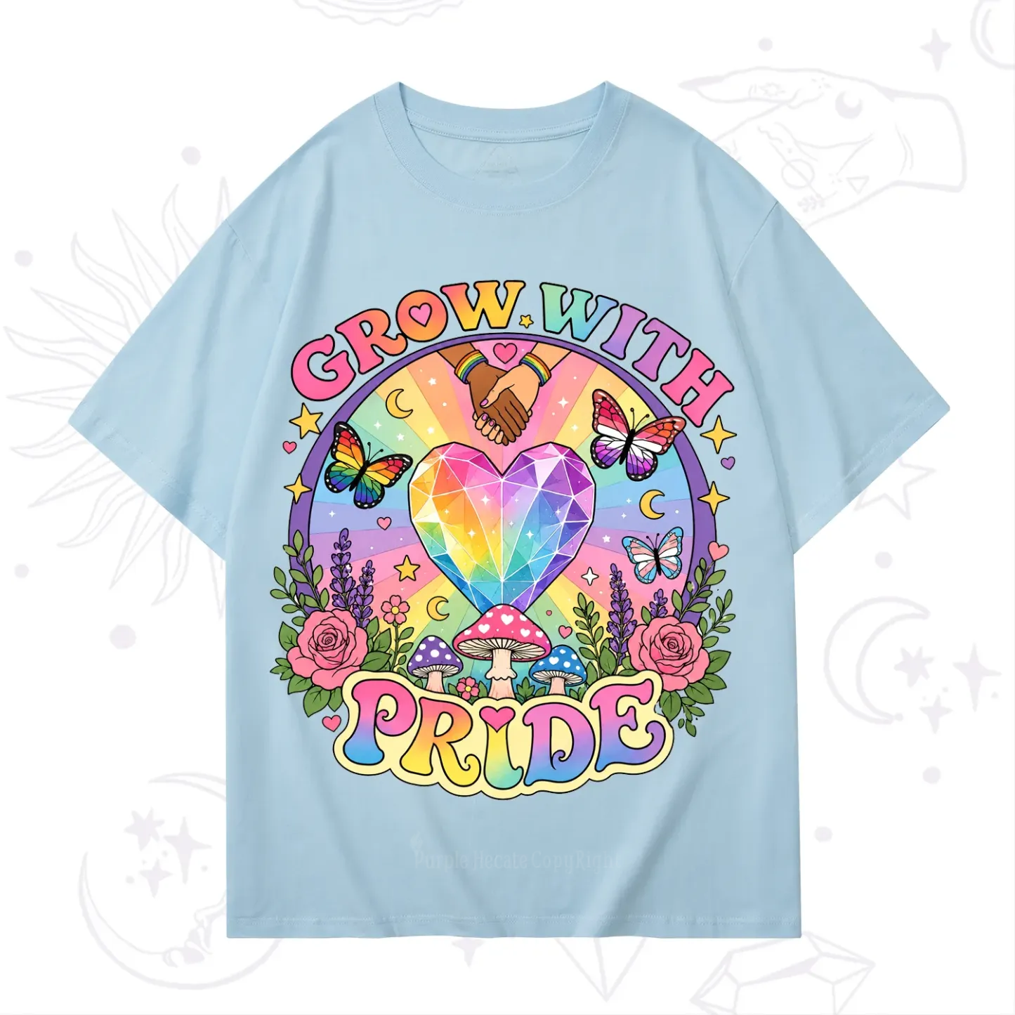 Purplehecate Grow With Pride Rainbow Heart T-Shirt